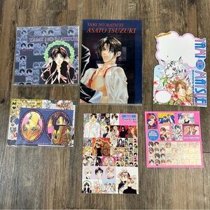 Sticker sheets, memo board, spring/summer postcard, clear file, manga covers